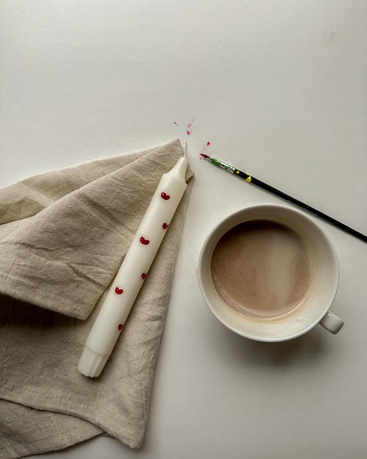 Sydänkynttilä, valkoinen 1kpl