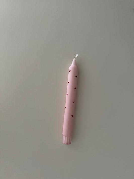 Sydänkynttilä, vaaleanpunainen 1 kpl